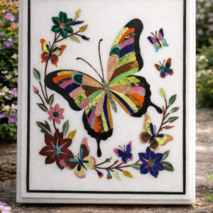 Handmade Marble Inlay Butterfly Wall Art mosaic panel